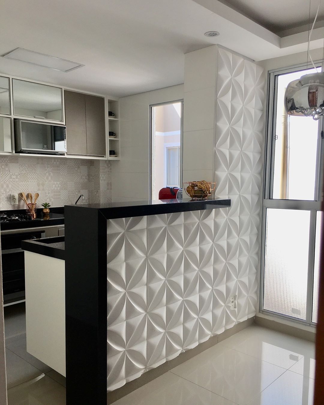 Revestimento 3D para casa com sala e cozinhas americanas!