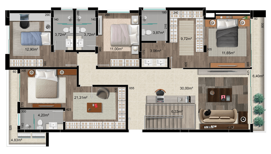 Tudo sobre personalização de apartamento na planta!